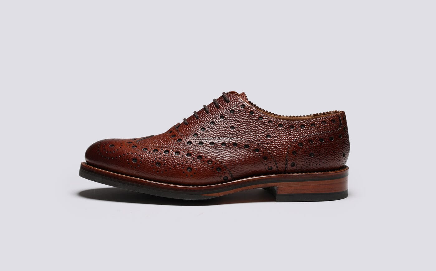 Anderson Mens Brogues in Tan Country Grain Grenson