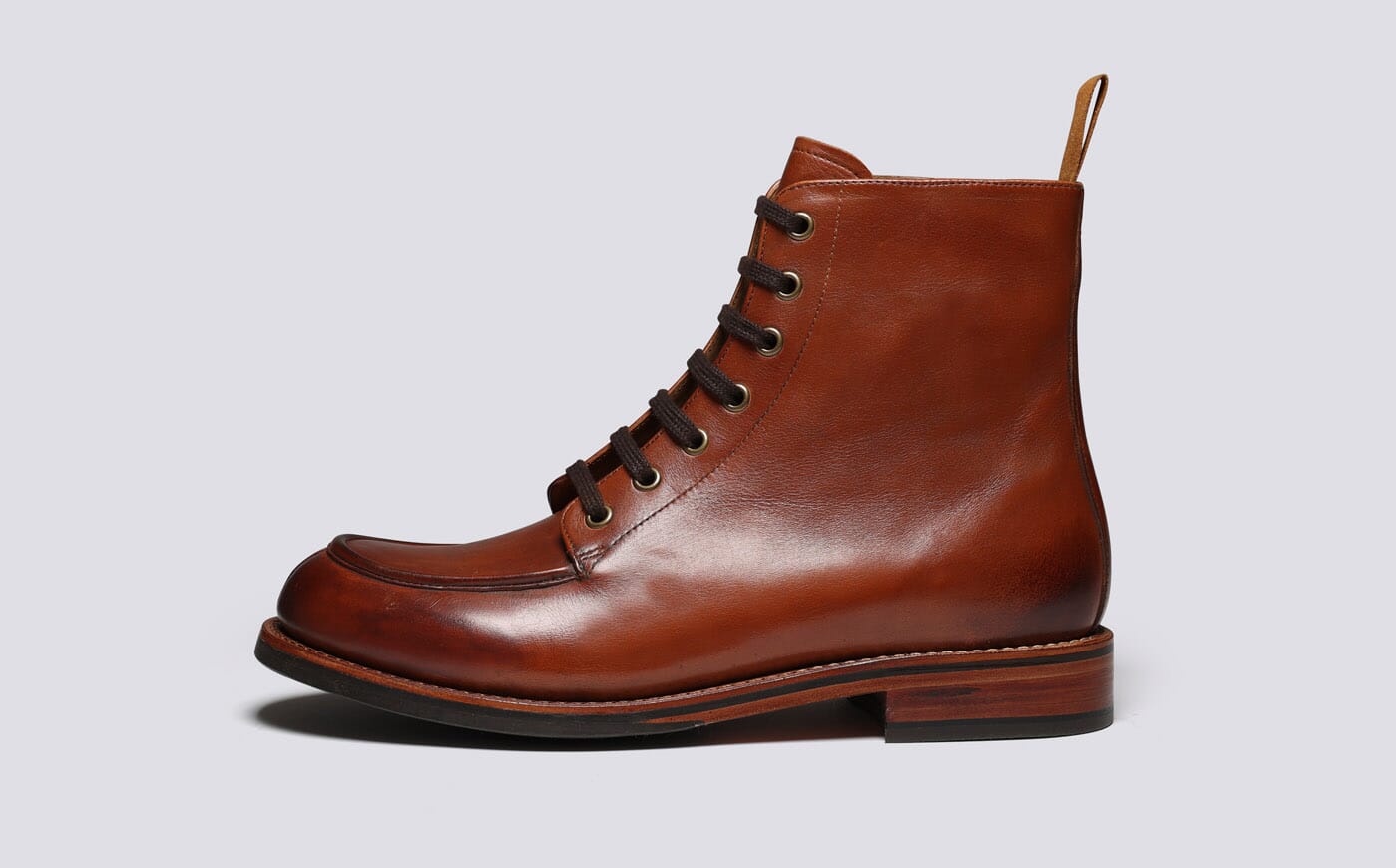 Ellis Mens Boots in Tan Leather Grenson