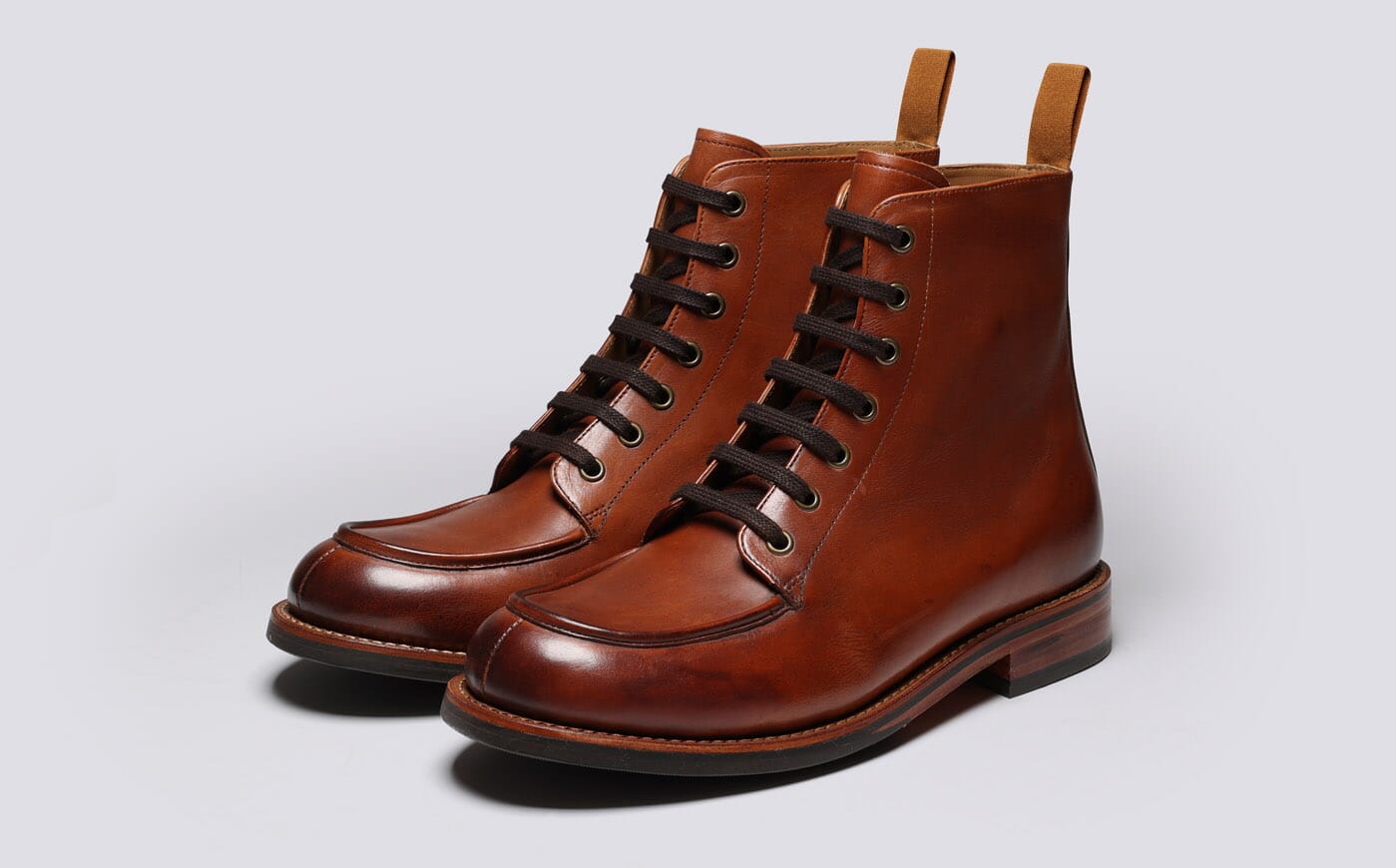 Ellis Mens Boots in Tan Leather Grenson