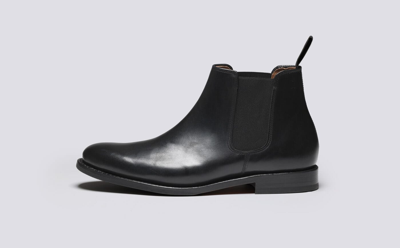 Grace Womens Chelsea Boots in Black Leather Grenson