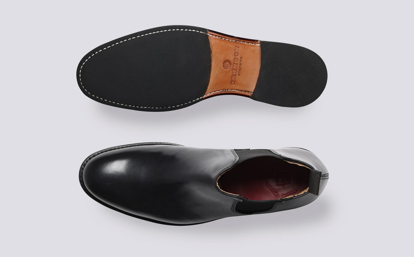 Grace Womens Chelsea Boots in Black Leather Grenson