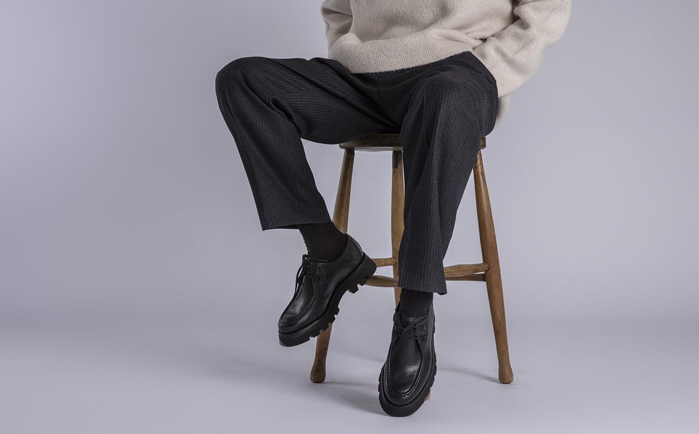 Clark Mens Derby Shoes in Black Leather Grenson
