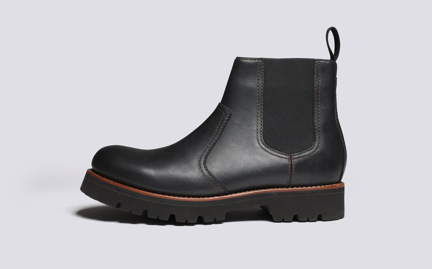 Latimer Mens Chelsea Boots in Black Leather Grenson