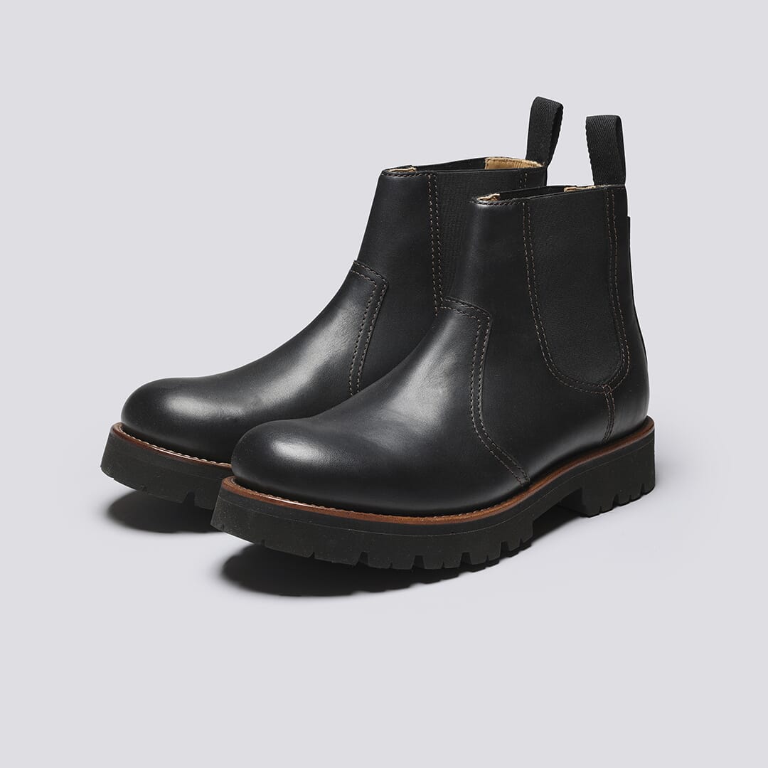 Latimer Mens Chelsea Boots in Black Leather Grenson