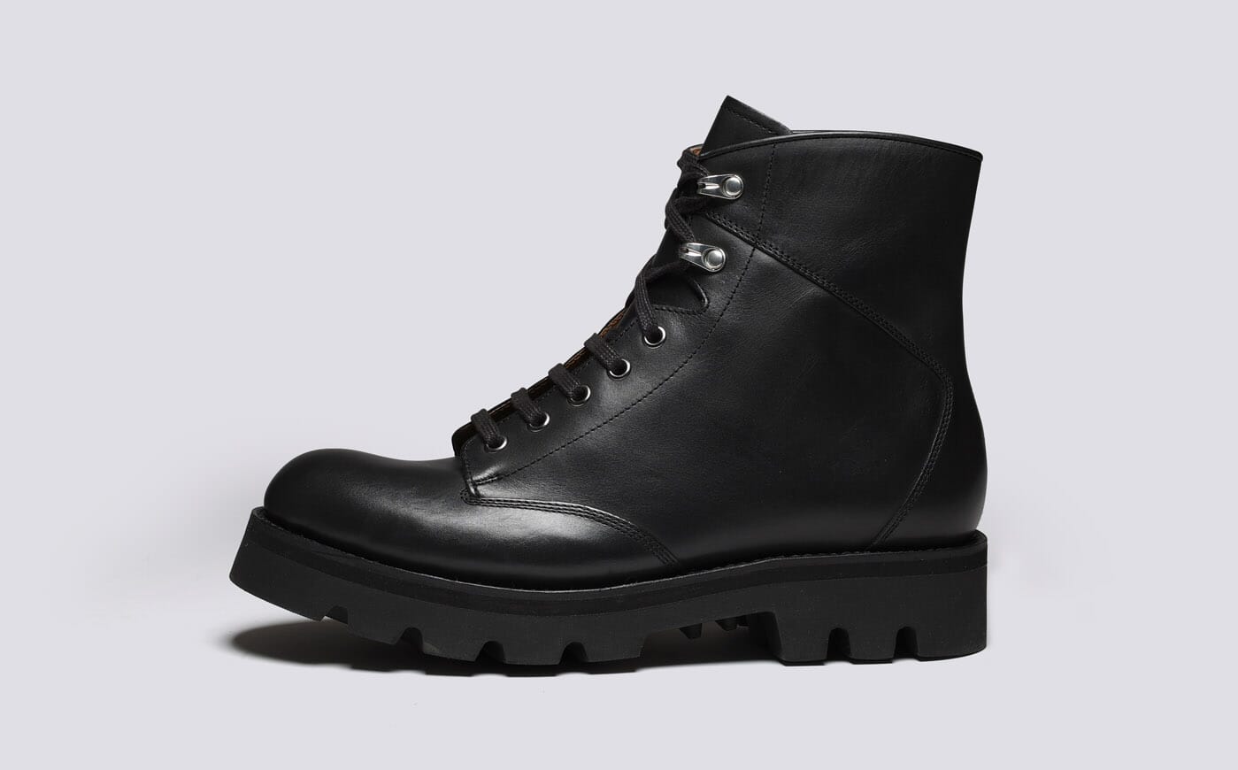 Emmett Mens Boots in Black Leather Grenson