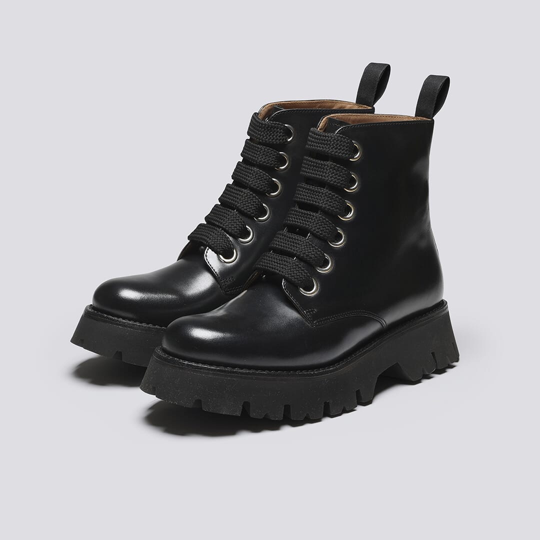 Saffron | Womens Black Leather Boots | Grenson