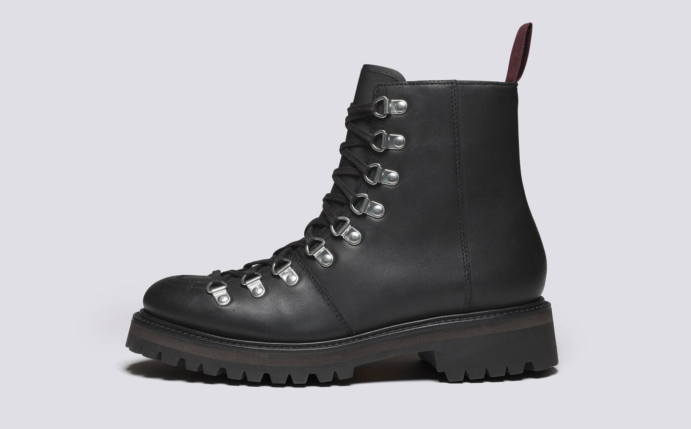Nanette Womens Hiker Boots in Black Grenson