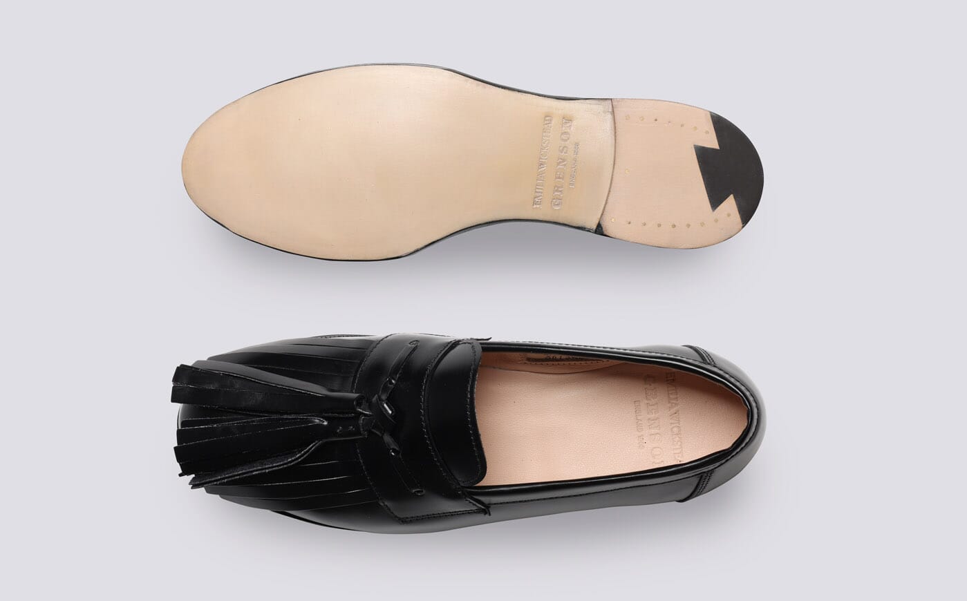 Grenda Emilia Wickstead Collaboration Loafers in Black Leather Grenson