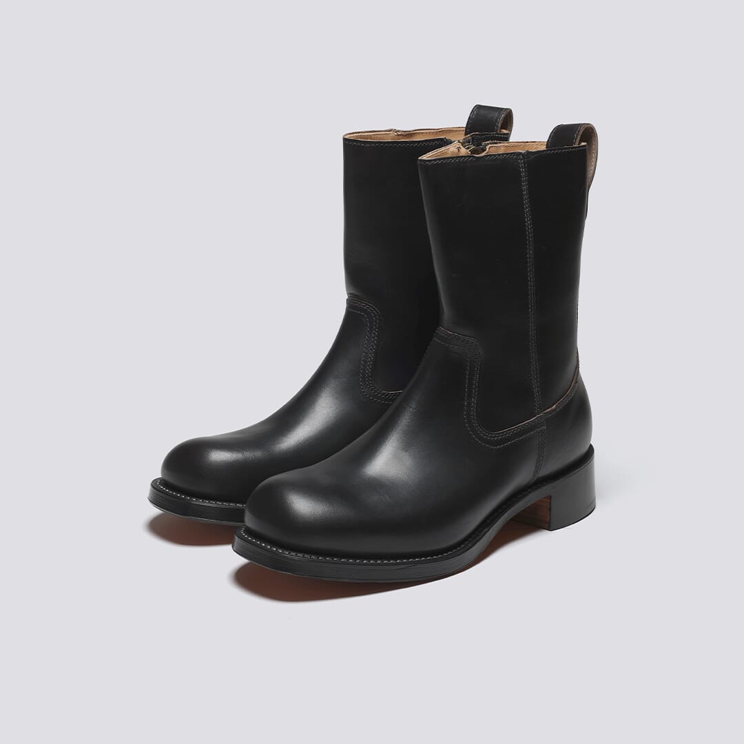 YMC x Grenson | Mens Zip Boots in Black Chromexcel | Grenson