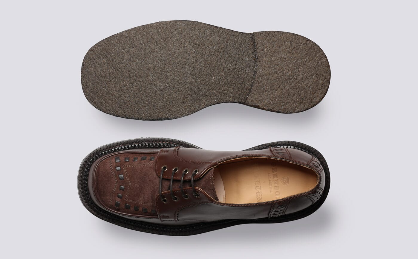 yuketen レザーシューズ Grenson x Yuketen | Mens Creeper in Brown with Triple Welt | Grenson
