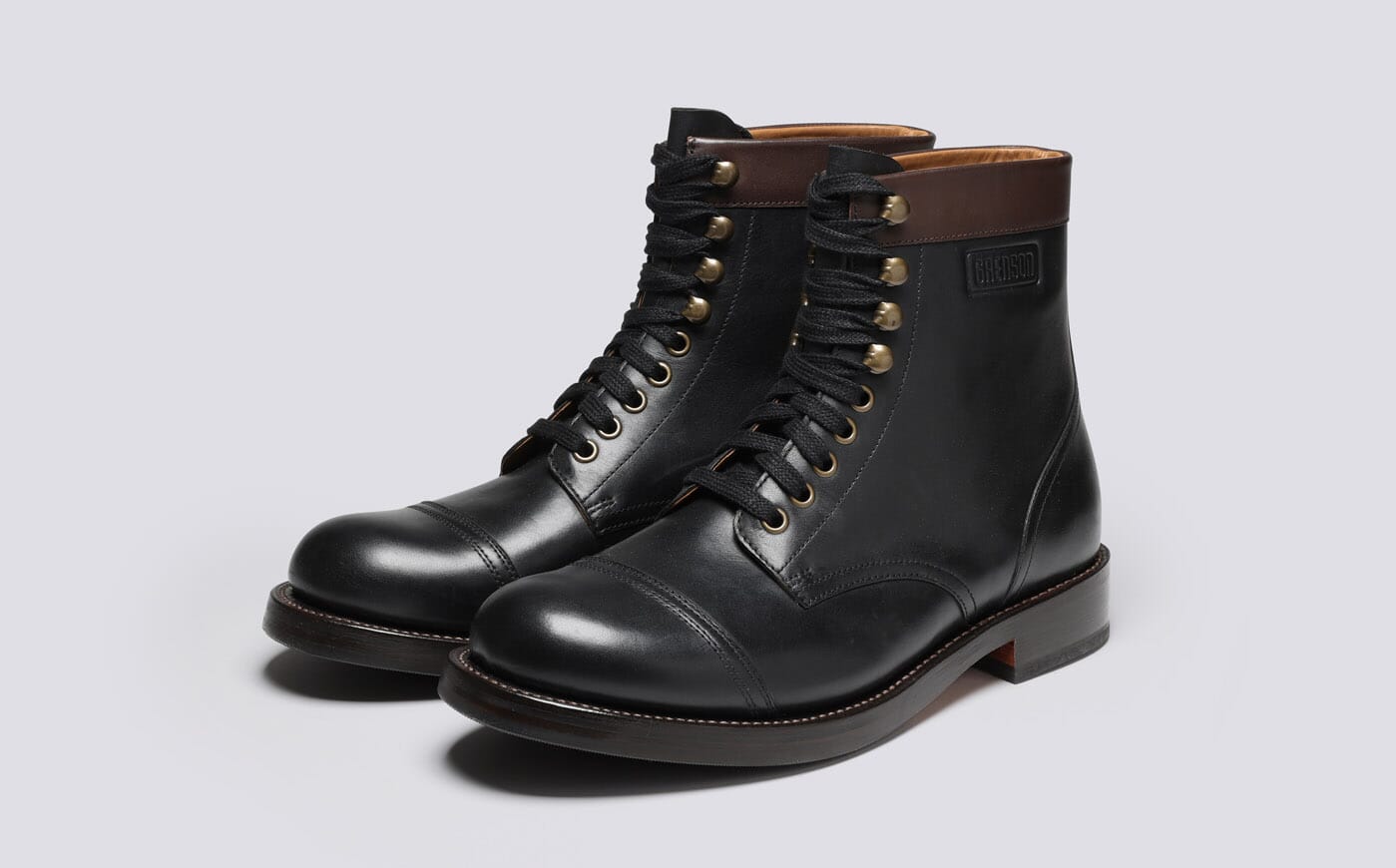 Bill Mens Boots in Black Pull Up Leather Grenson