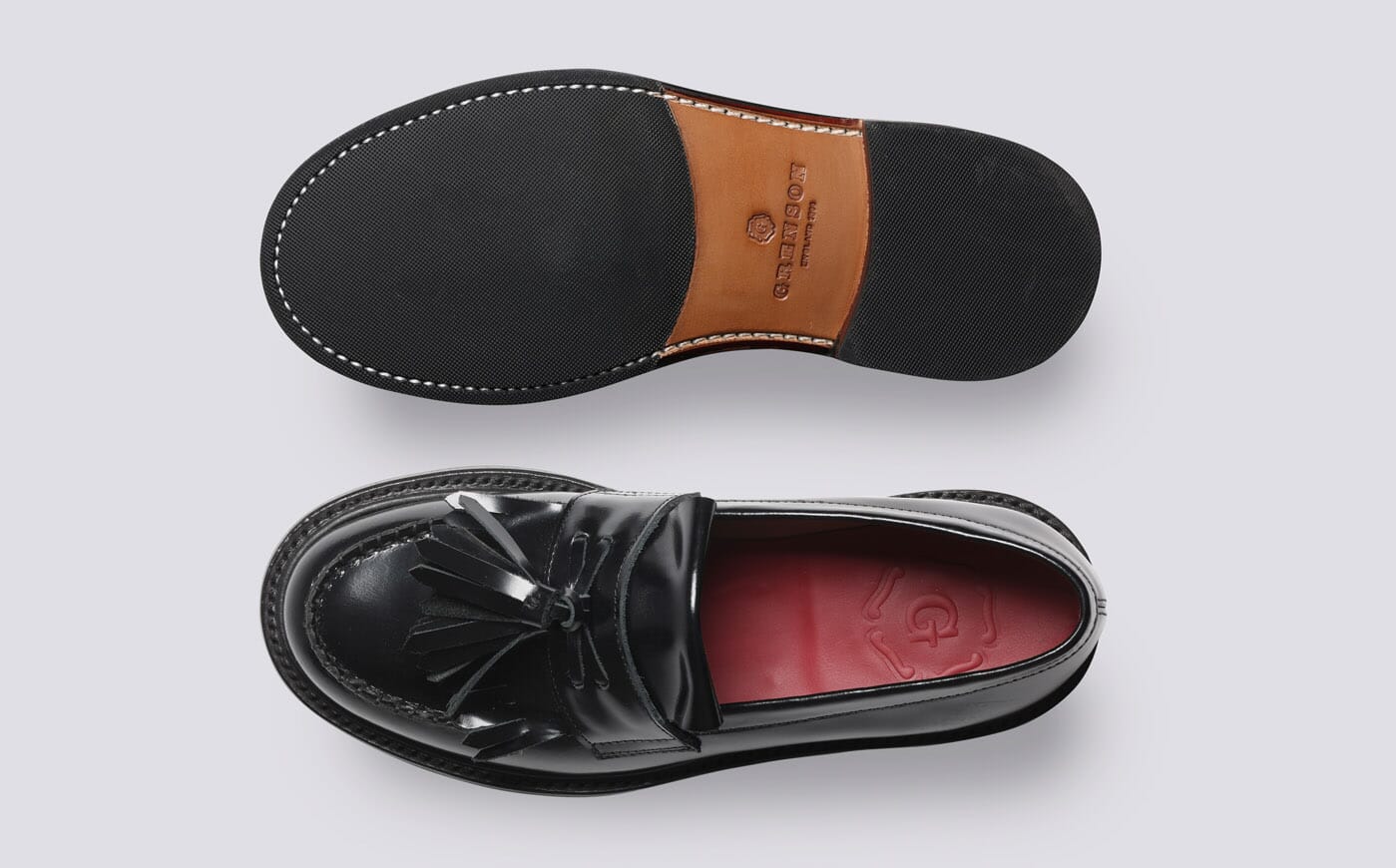 Mirabelle | Womens Loafers in Black Gloss Leather | Grenson