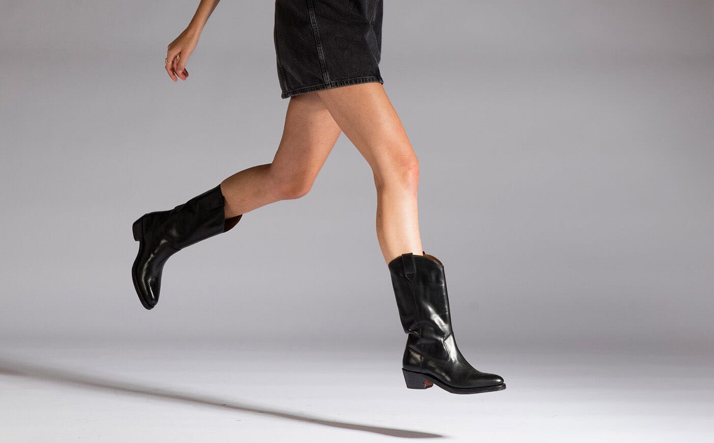 Clodagh | Womens Western Boots in Black Leather | Grenson