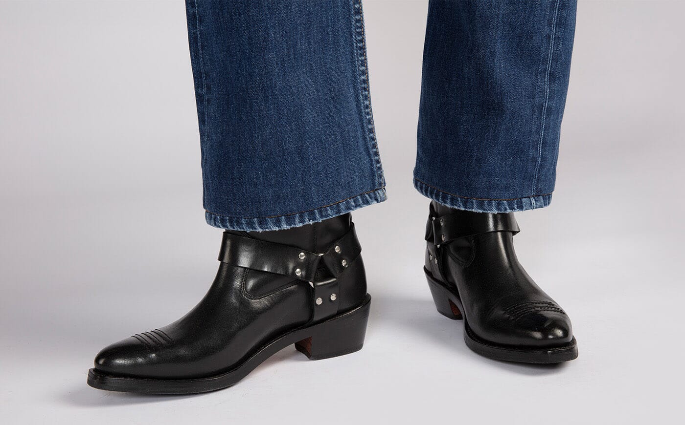 Tammy Womens Western Boots in Black Leather Grenson