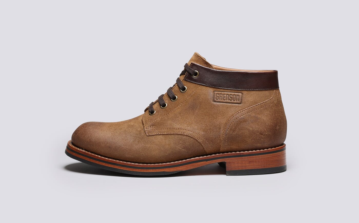 Ted Mens Boots in Brown Burnished Suede Grenson