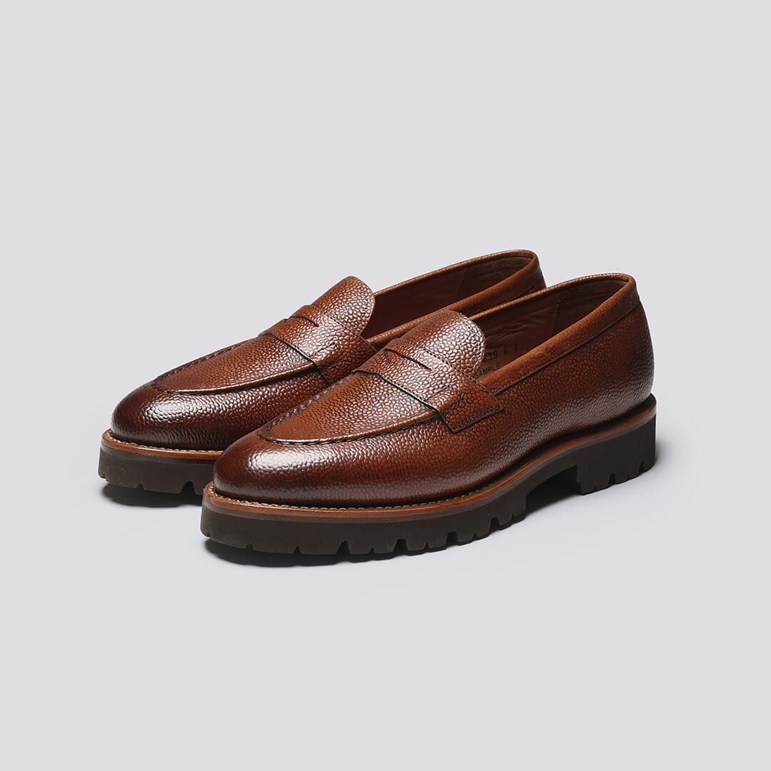 Lloyd Mens Loafers in Tan Country Grain Grenson
