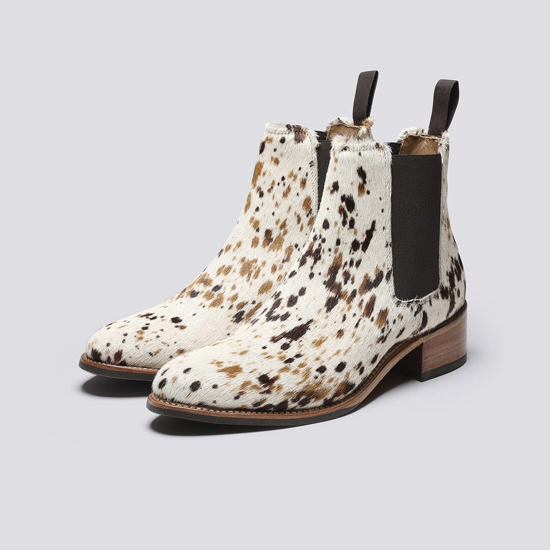 Ingrid Womens Chelsea Boots in Western Print Hair on Hide Grenson
