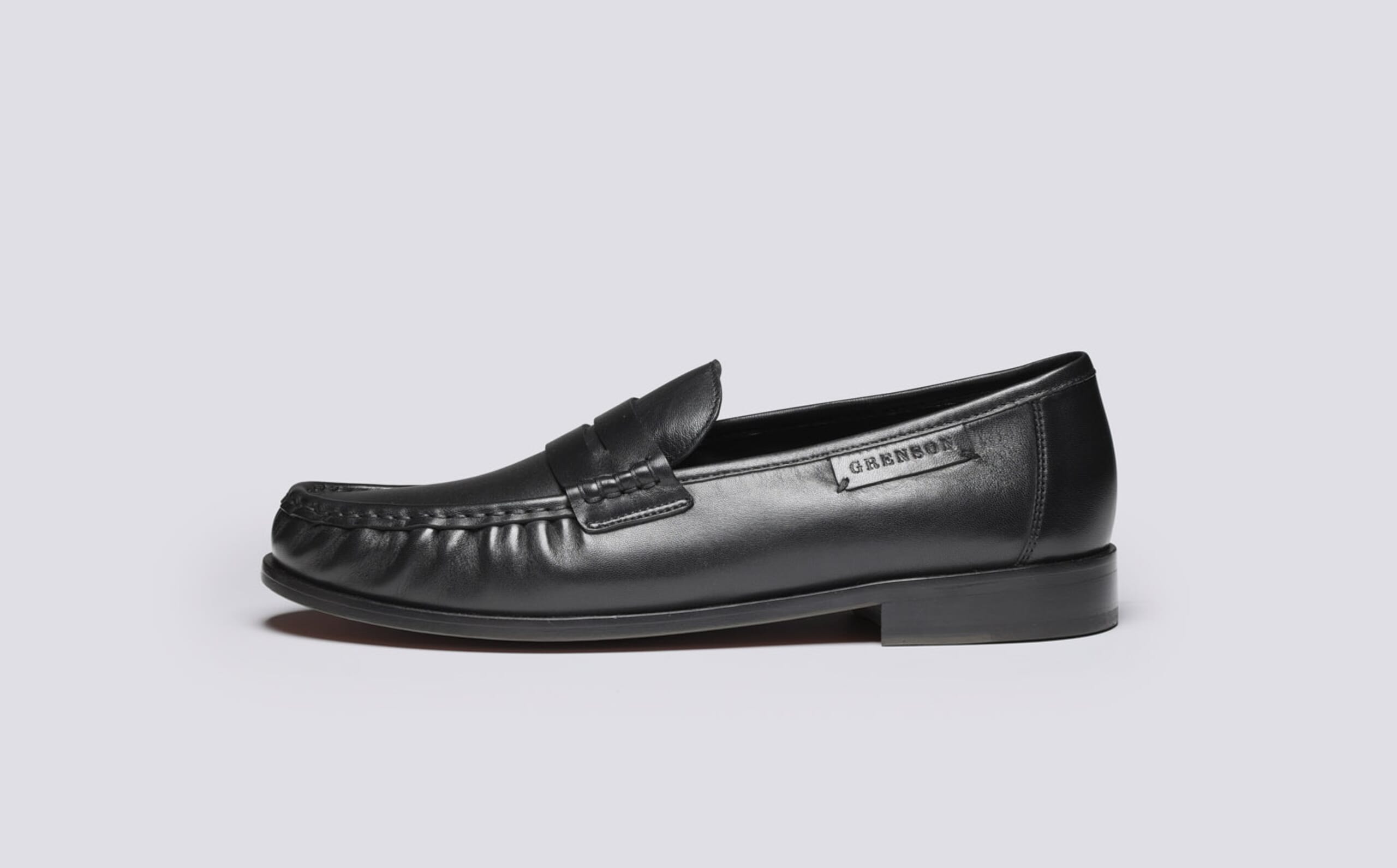 Grenson Black Leather mens Loafers with Red Insole Grenson Men main image 3
