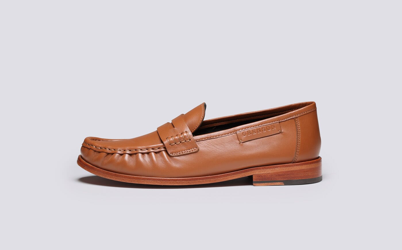 Susanna Womens Moccasin Loafers in Tan Leather Grenson