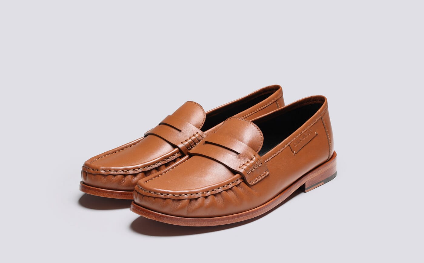 Susanna Womens Moccasin Loafers in Tan Leather Grenson