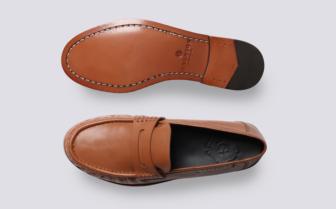 Susanna Womens Moccasin Loafers in Tan Leather Grenson
