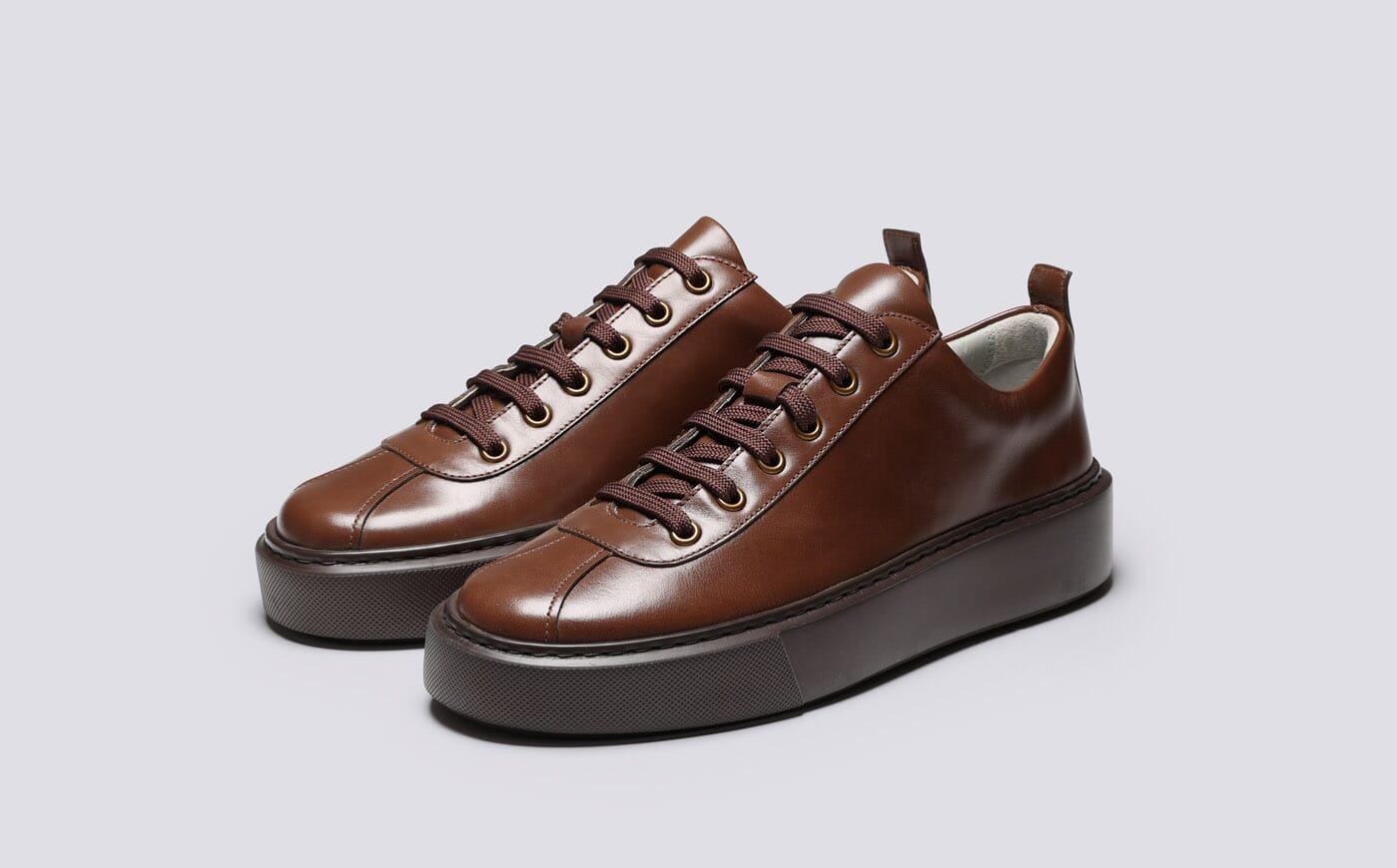 Sneaker 30 Womens Sneakers in Brown Antique Leather Grenson