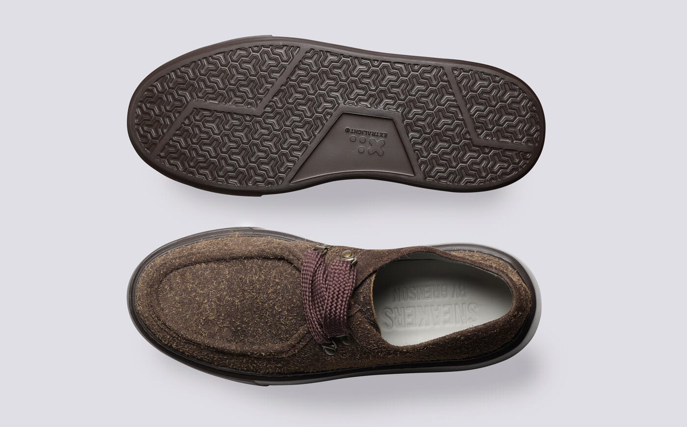 Sneaker 41 | Mens Derby Sneakers in Brown Suede | Grenson