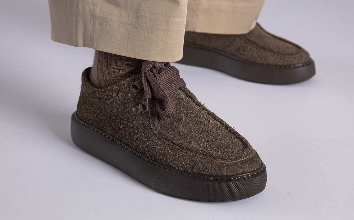 Sneaker 41 | Mens Derby Sneakers in Brown Suede | Grenson display picture 3