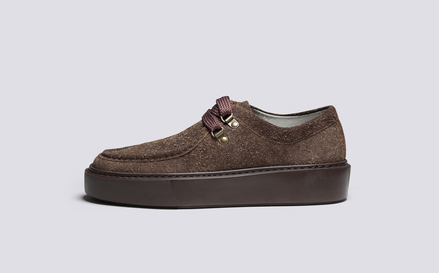 Sneaker 41 | Womens Derby Sneakers in Brown Suede | Grenson