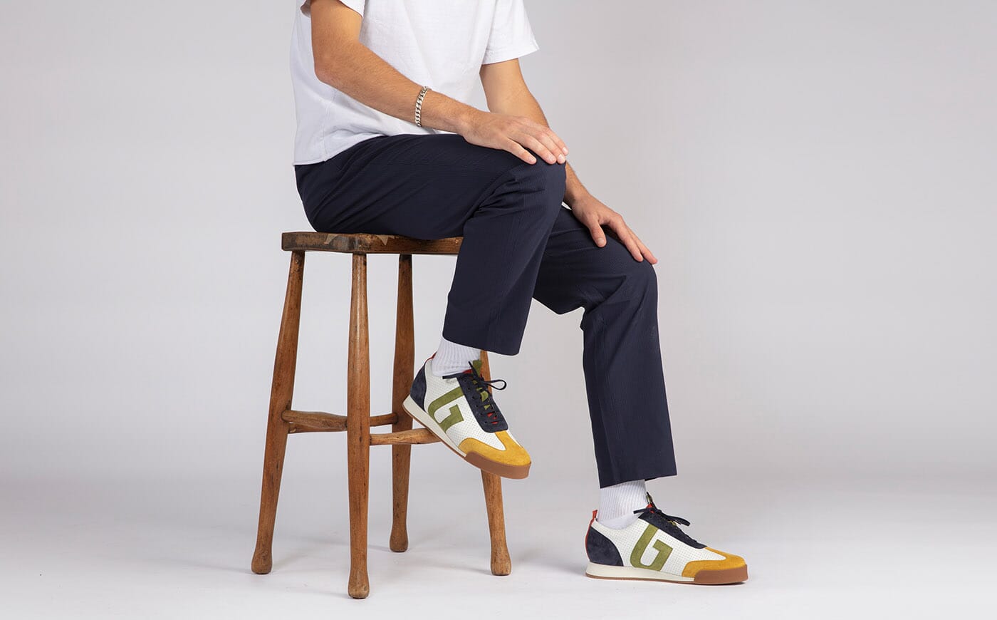 Mens Sneaker 51 | Trainers in Perforated Leather and Suede | Grenson
