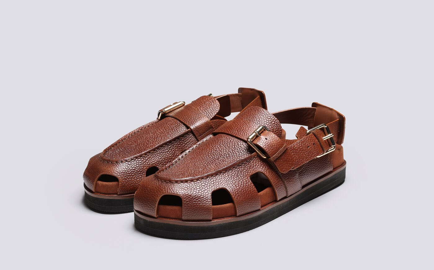 Dale | Clog Sandals for Men in Brown Suede | Grenson