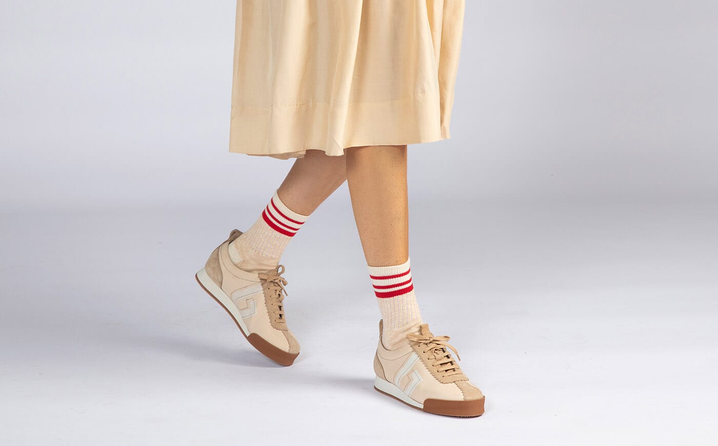 Sneaker 80 | Womens Trainers in Beige Recycled Canvas | Grenson