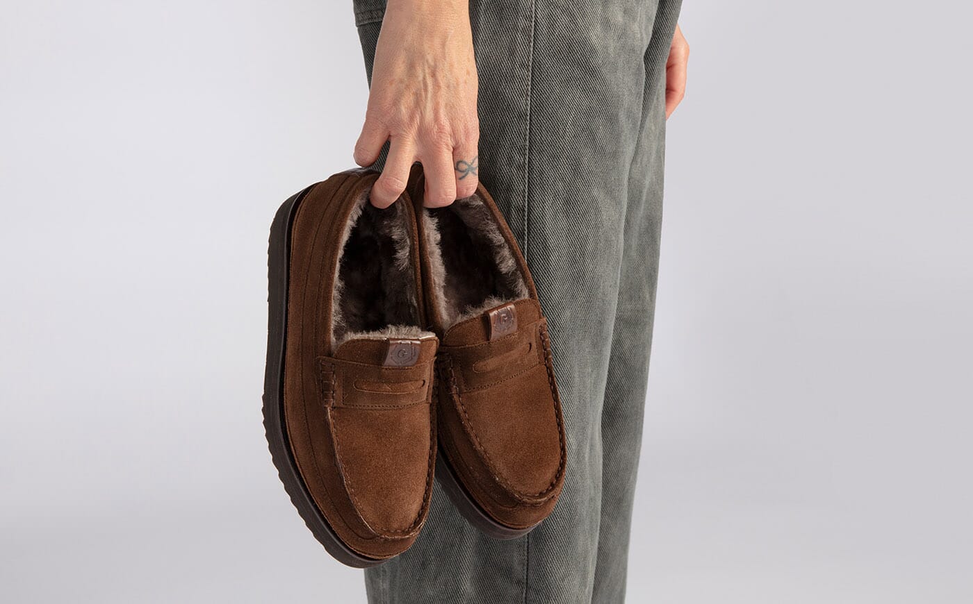 Slone 2 | Womens Slippers in Brown Suede | Grenson