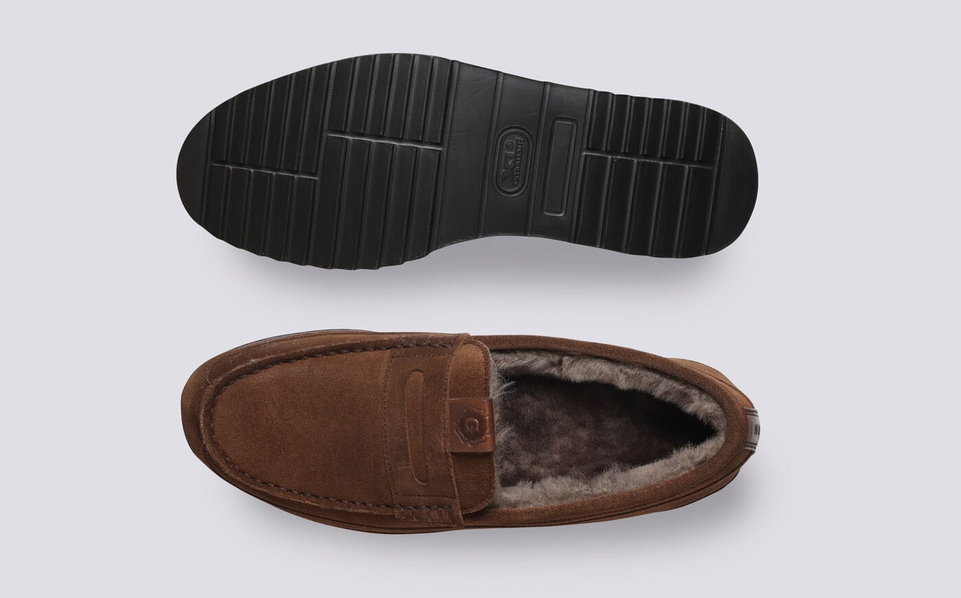 Slone 2 | Womens Slippers in Brown Suede | Grenson