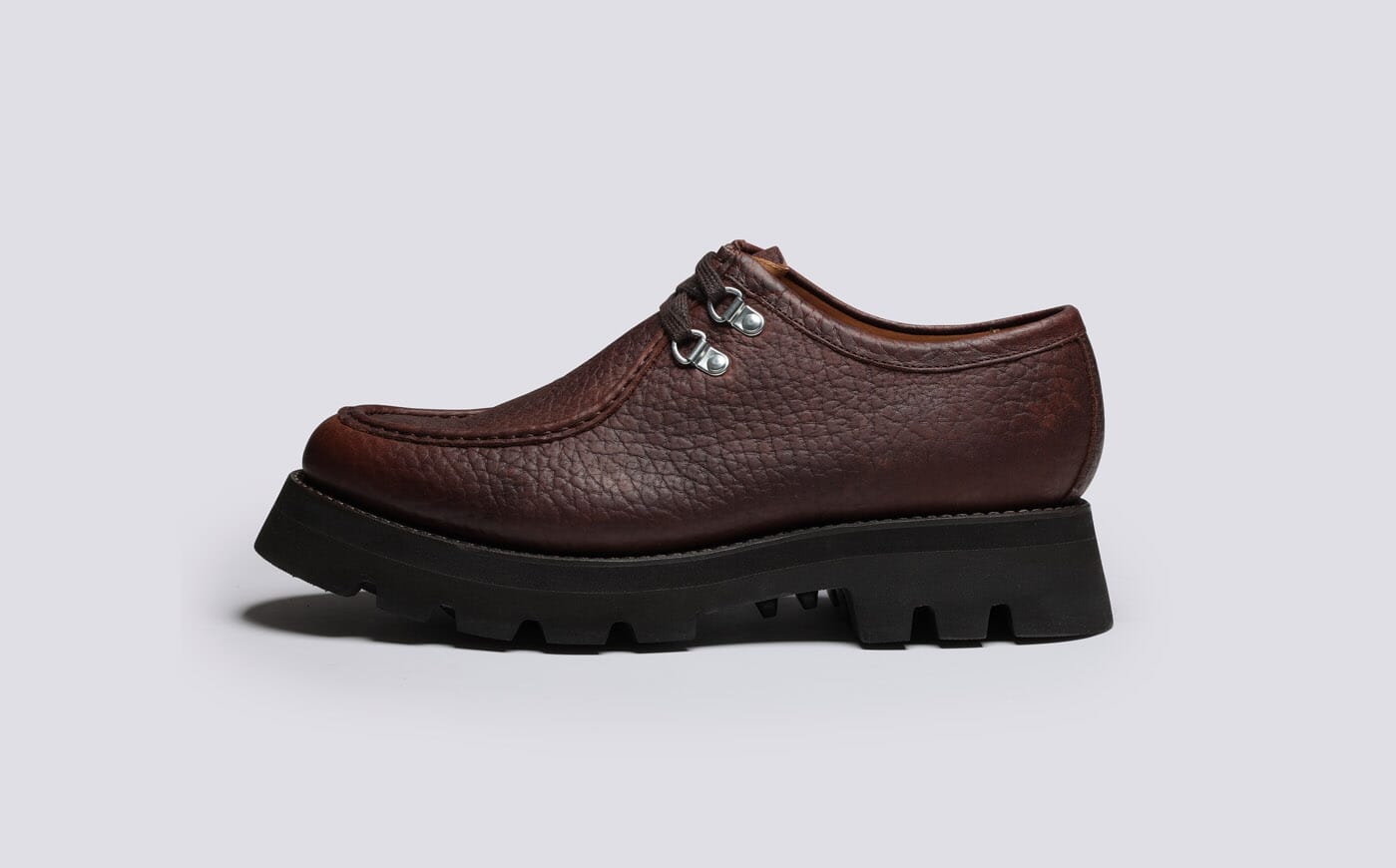 Clark | Mens Derby Shoes in Brown Grain Leather | Grenson