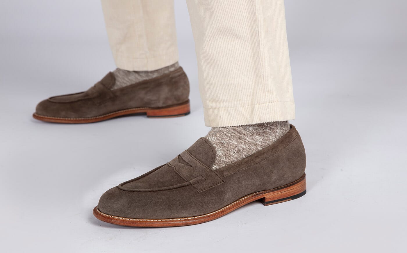 Frye Mens Grenson Green Grey Suede Slip On Loafers Size US 9.5 114835_lloyd_topsole_print__67  main image 4