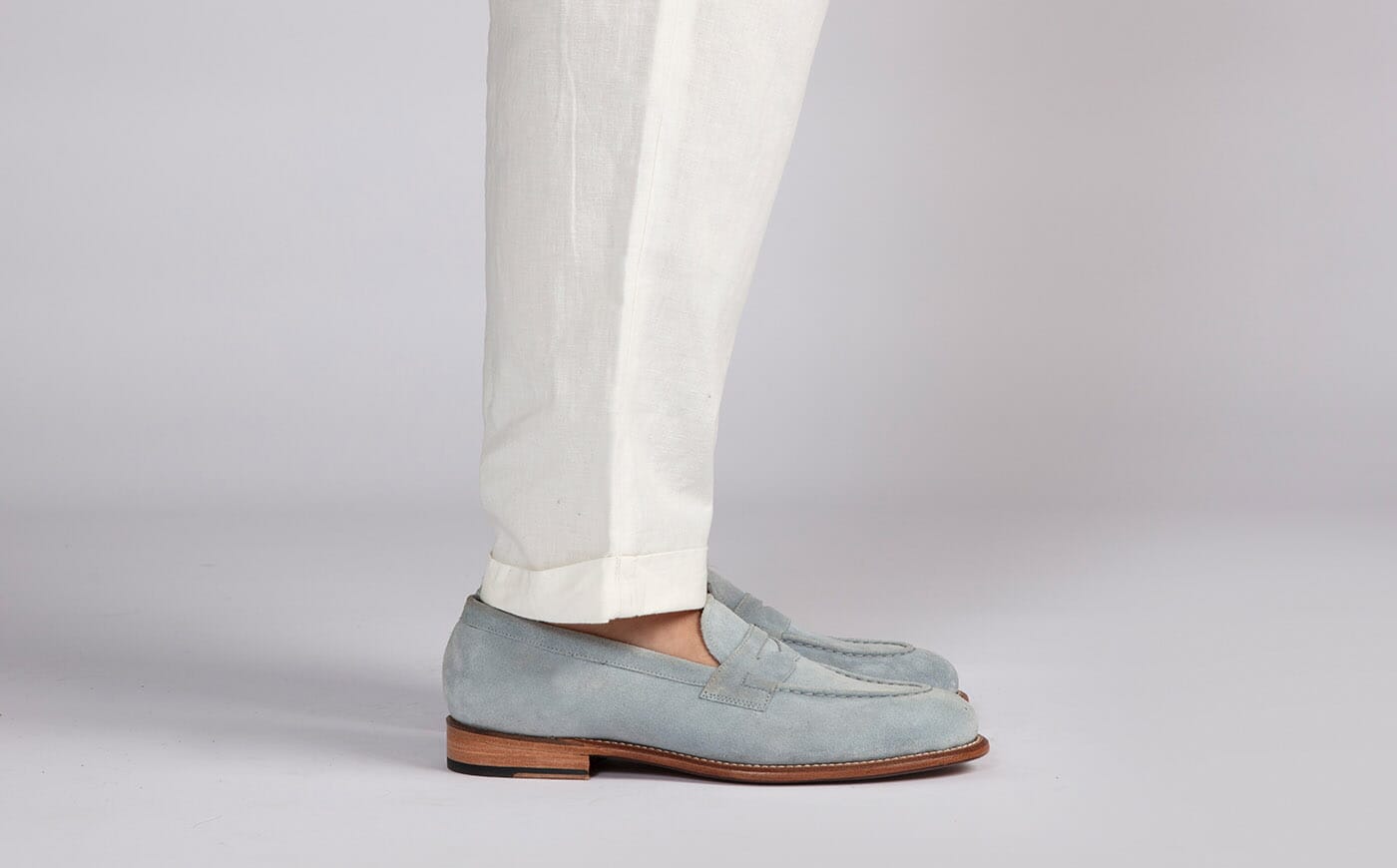 Lloyd | Mens Loafers in Sky Blue Suede | Grenson display picture 2