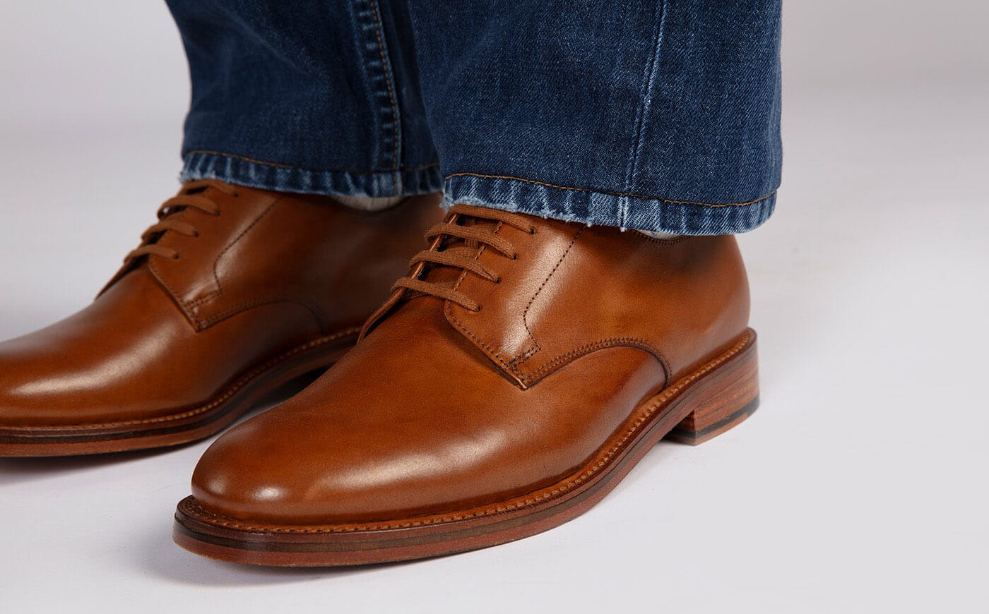 Curt | Mens Derby Shoes in Light Tan Dipped Leather | Grenson display picture 1