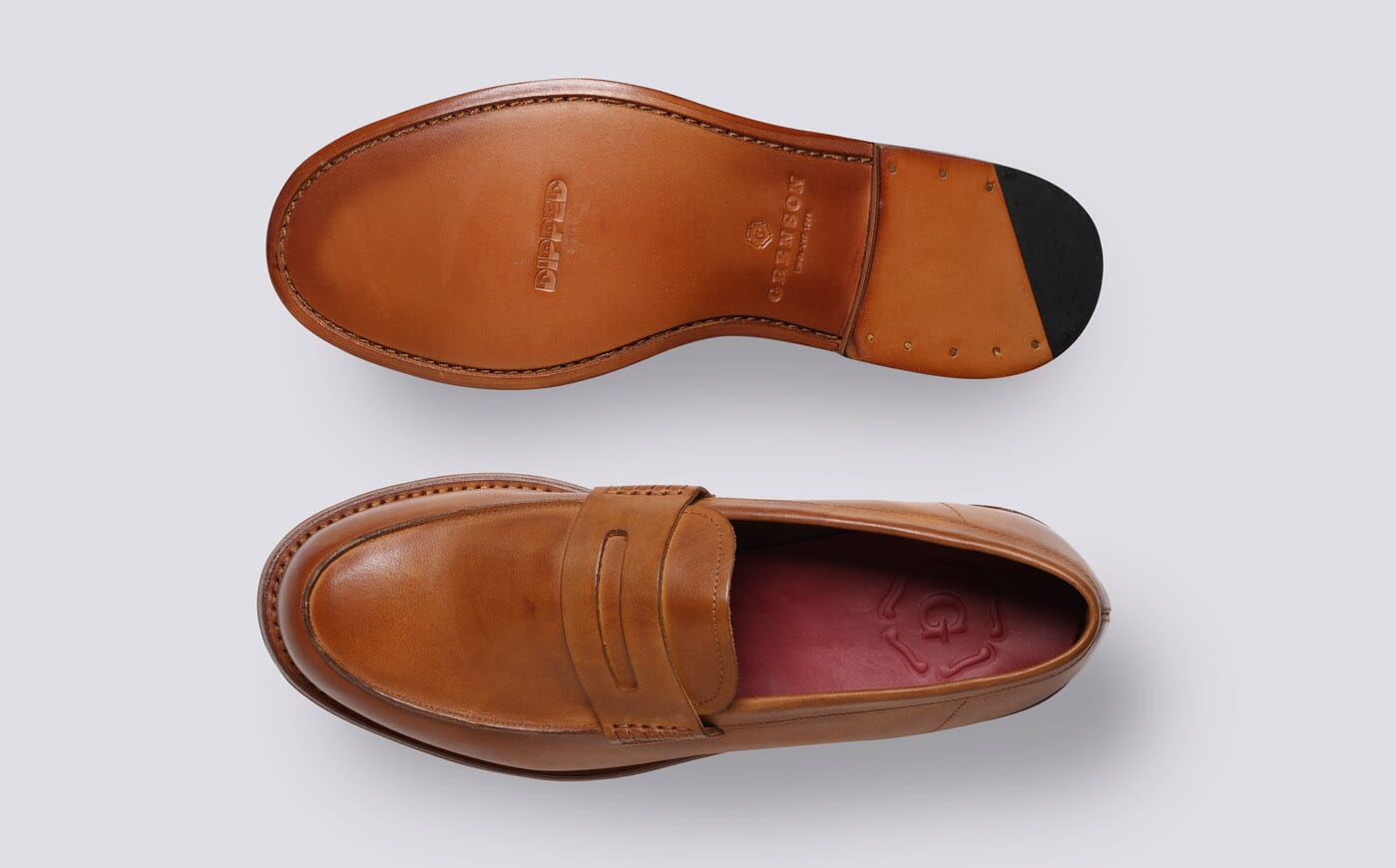 Jago | Mens Loafers in Light Tan Dipped Leather | Grenson display picture 1