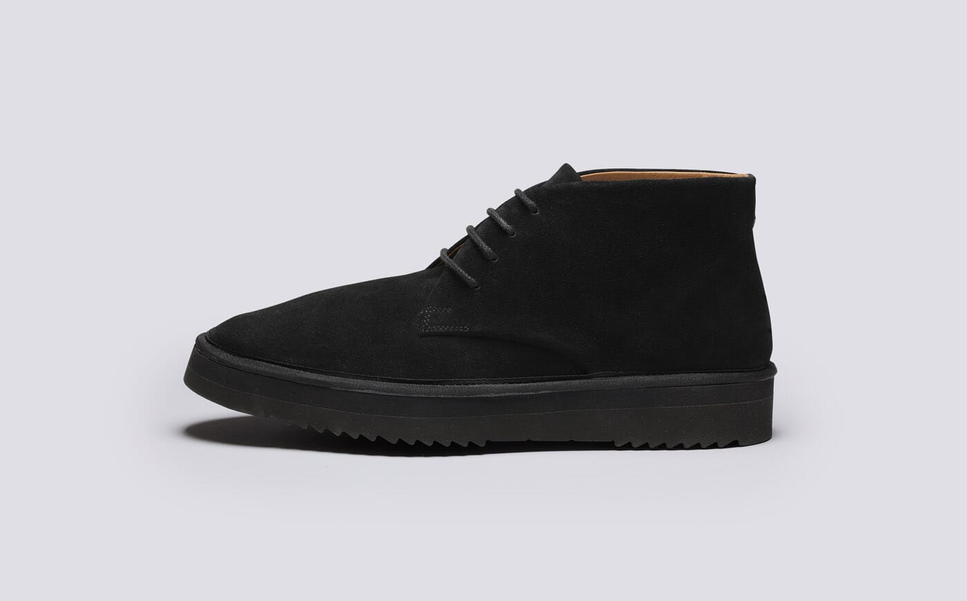 Keats | Mens Chukka Boots in Black Suede | Grenson