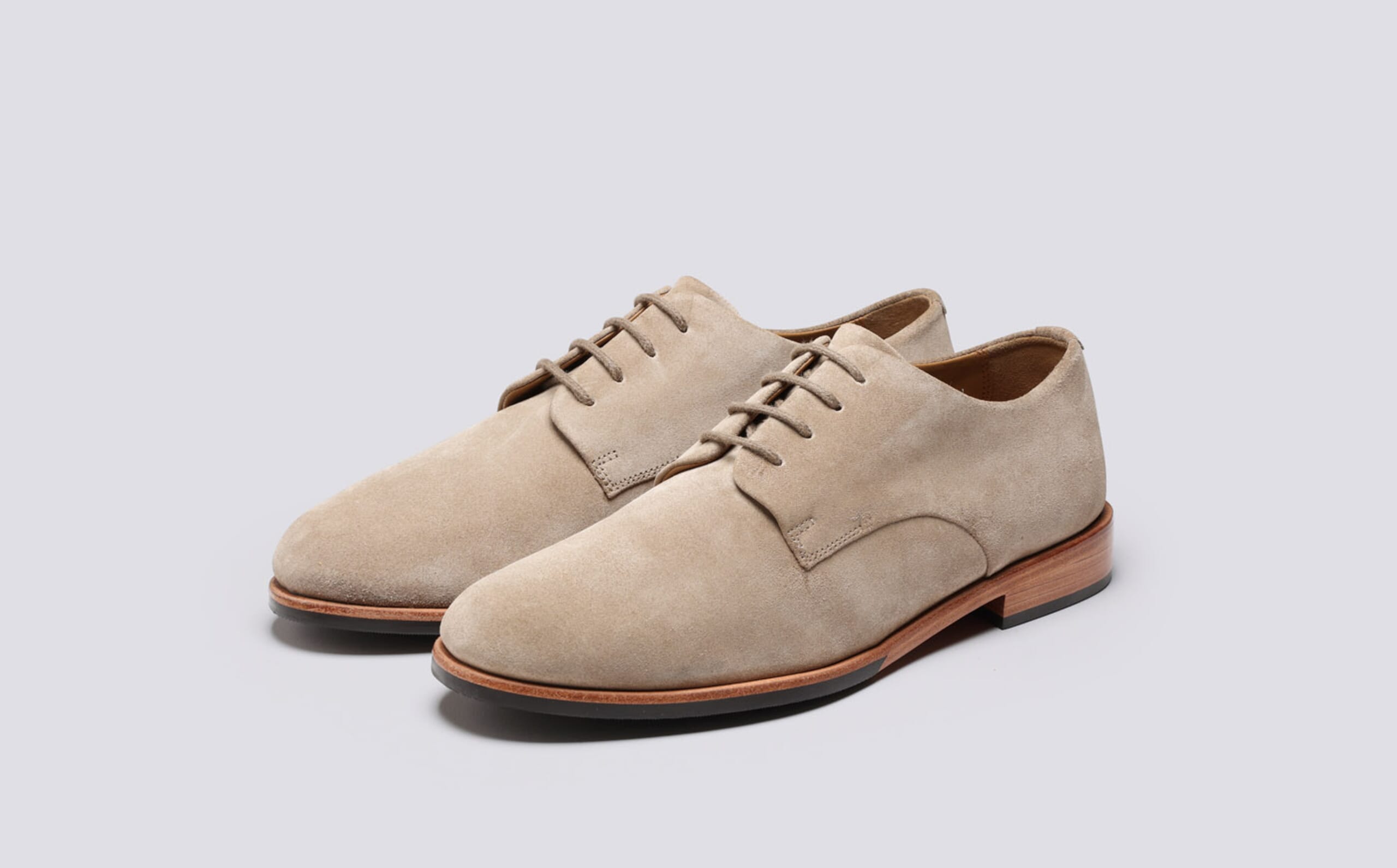 Elegant Men\'s Beige Suede Derby Shoes Lottusse LL07618-002 Veneto - Men main image 4