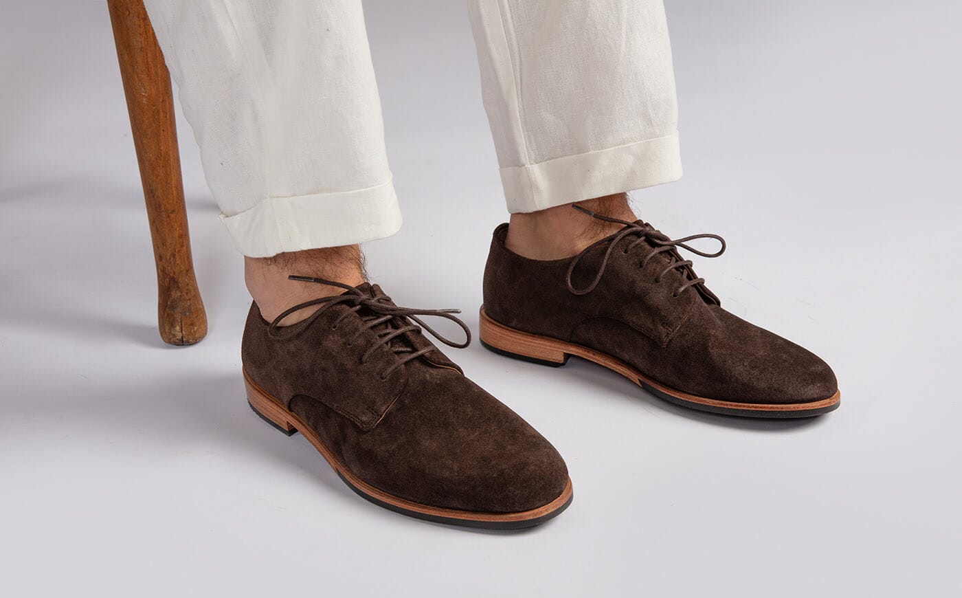 mens dark brown suede dress shoes Men's suede lace-up | brown main image 0