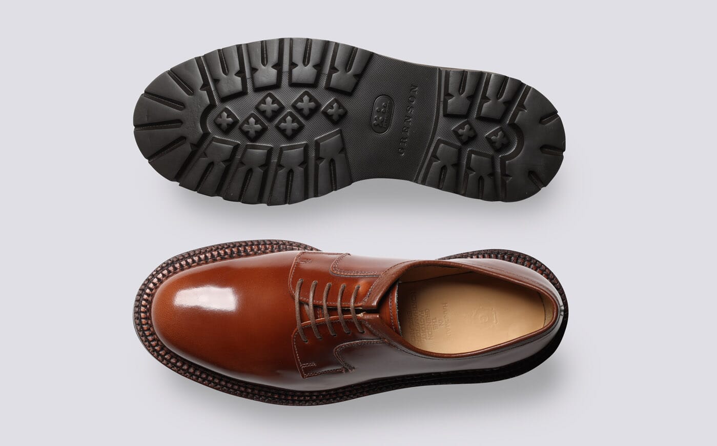 Camden | Mens Wholecut Derby in Mid Brown Triple Welt | Grenson