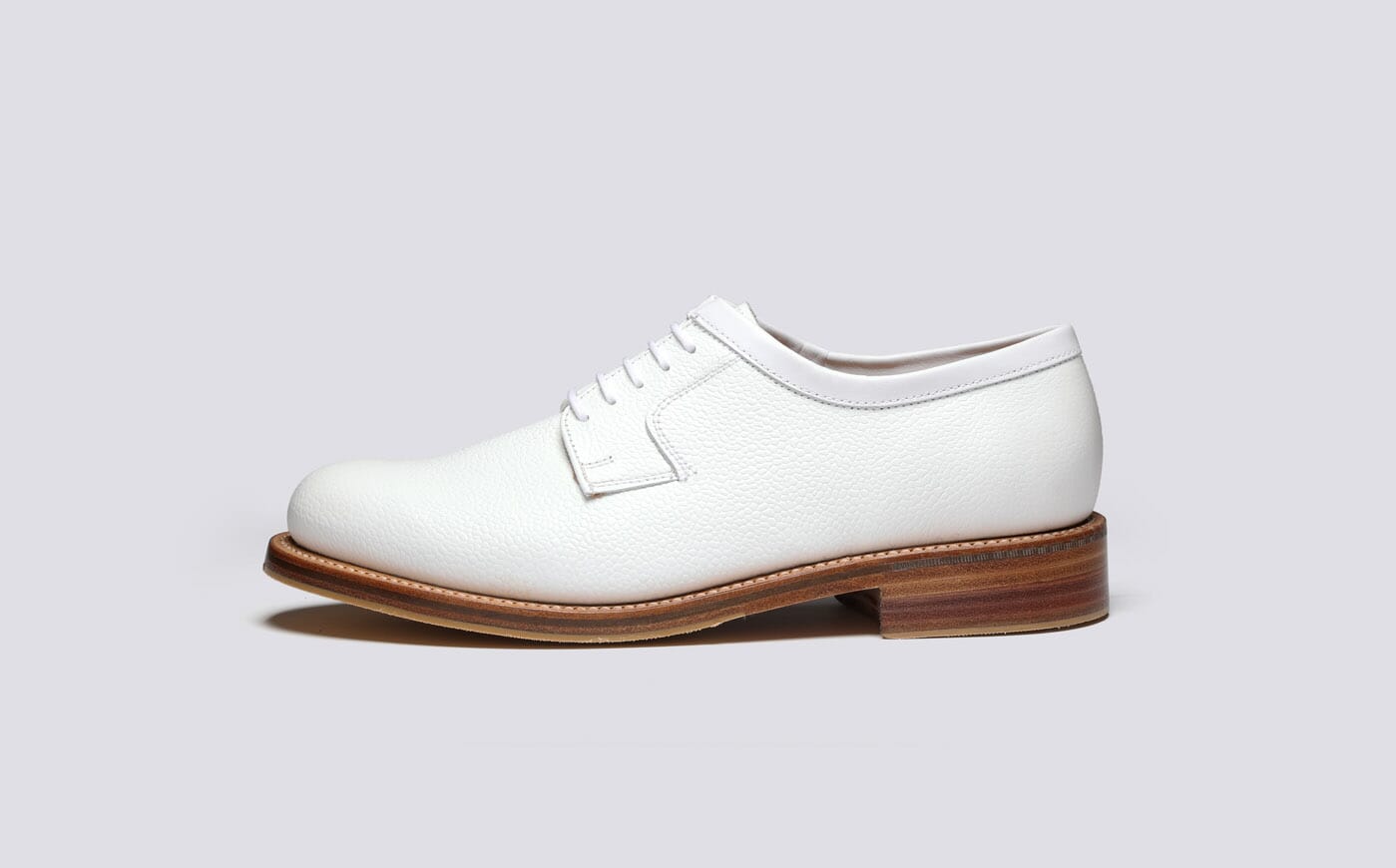 Camden | Mens Derby Shoes in White Grain | Grenson display picture 3