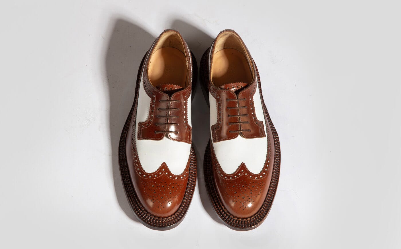 Brown and White Men\'s Brogue Shoes Amazon.com | Oxford Dress Shoes for Men Lace Up Two Tone  main image 3