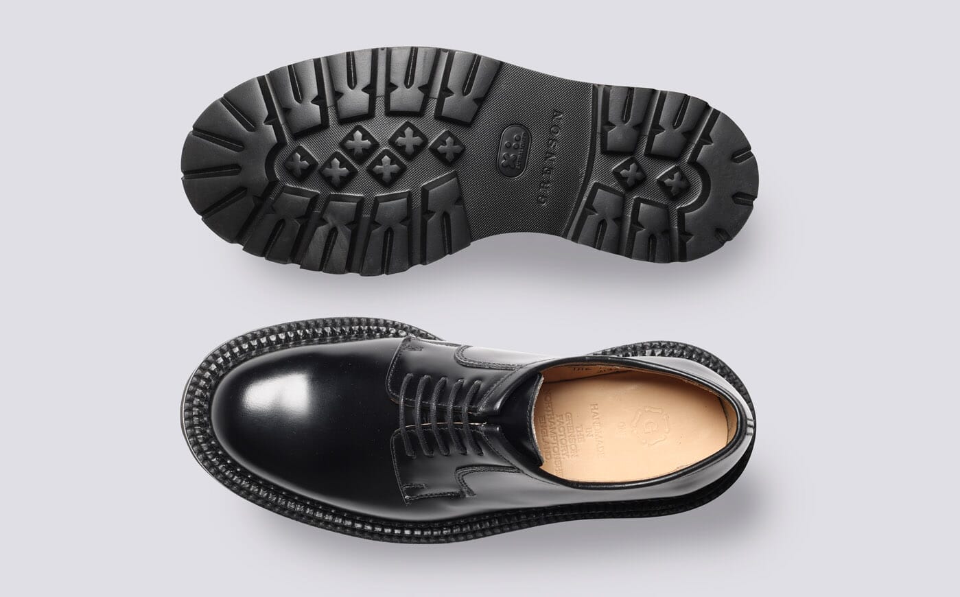Camden | Womens Triple Welt Shoes in Black Leather | Grenson