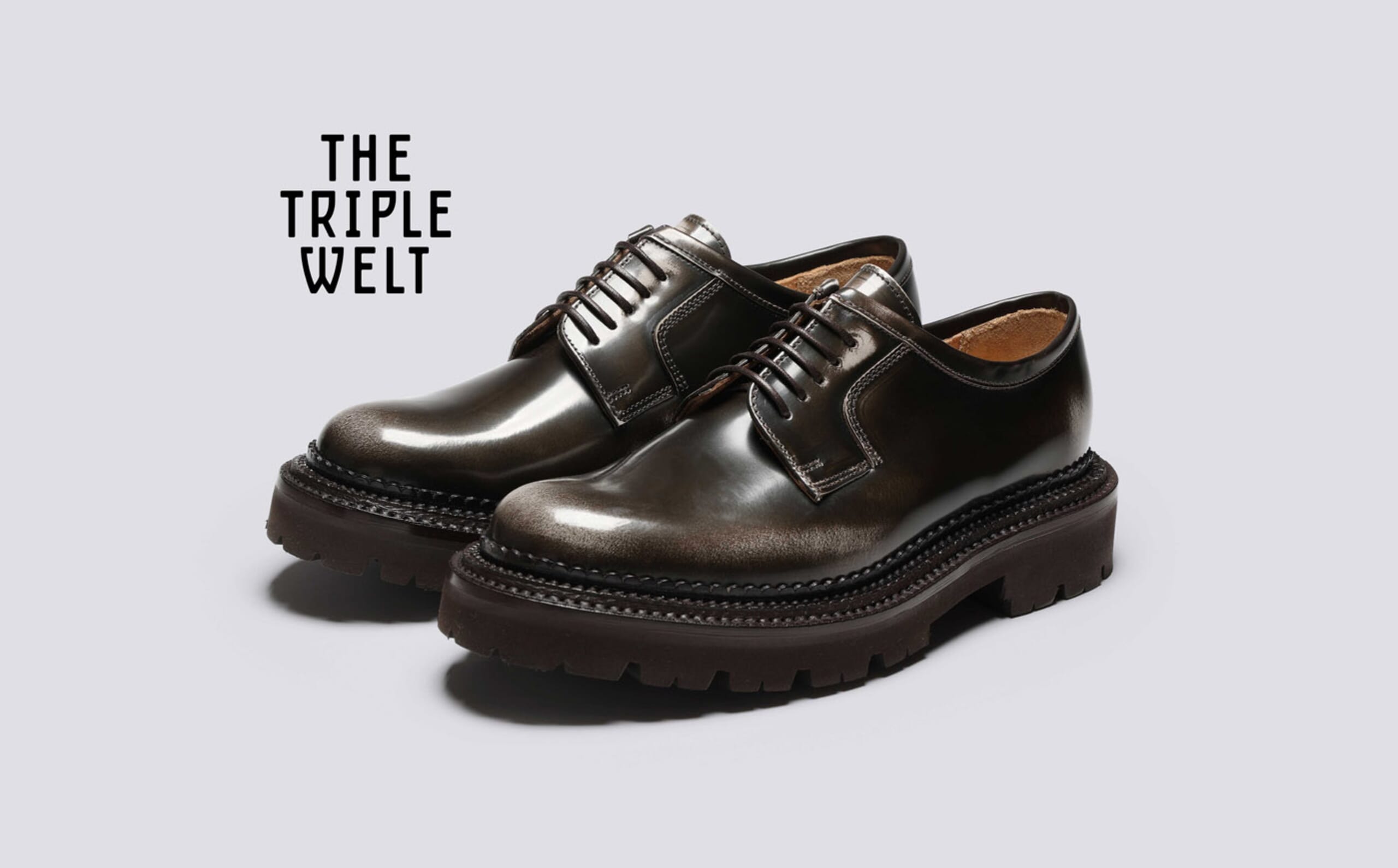 Polished Calf Leather Derby Shoes 12 D GRENSON Lennie 11 F Black Goodyear‎ Welt Rennes - Pebbled Leather Derby Shoe - Black | Manière De  main image 3