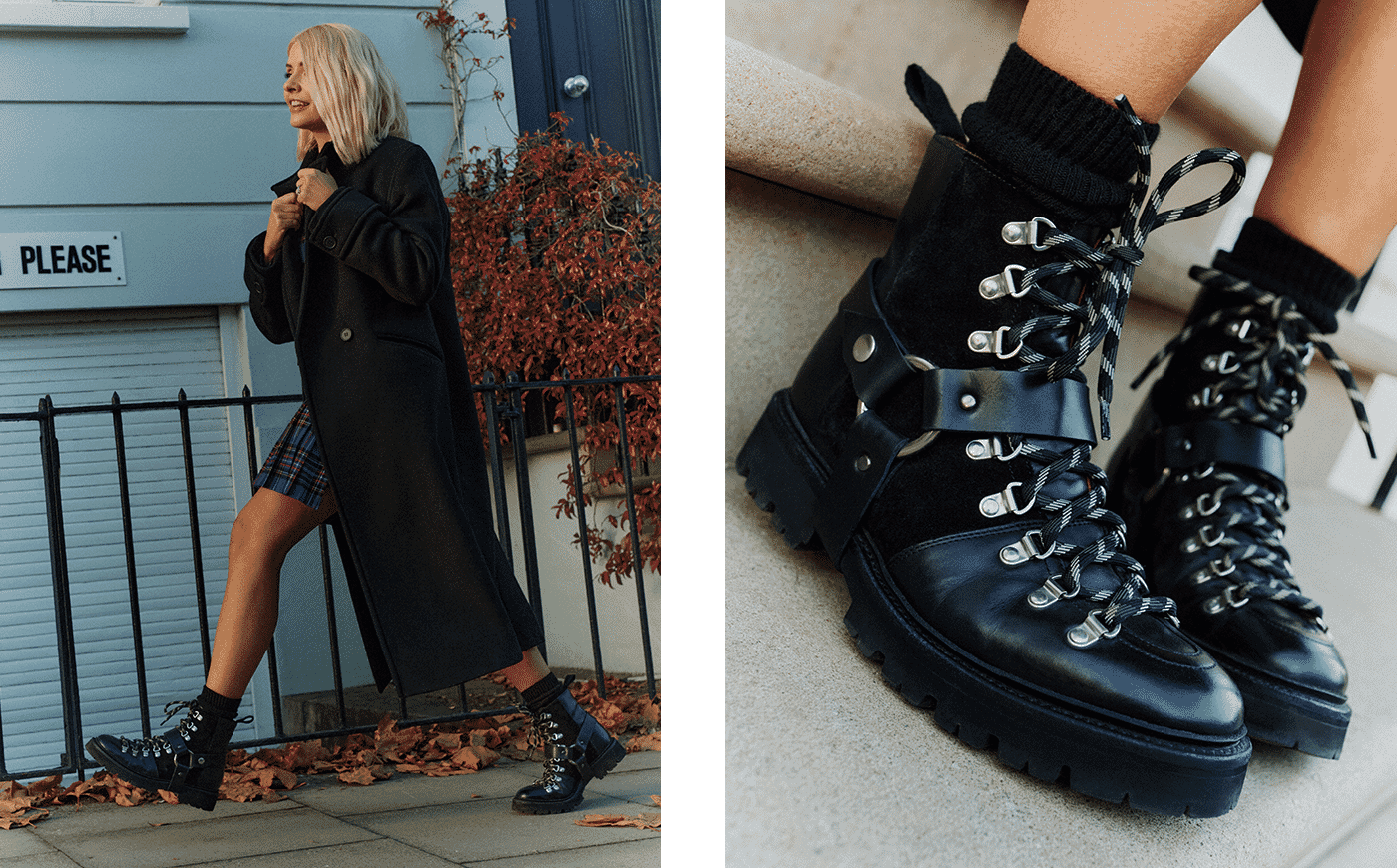 Nanette | Holly Willoughby Hiker Boots in Black | Grenson
