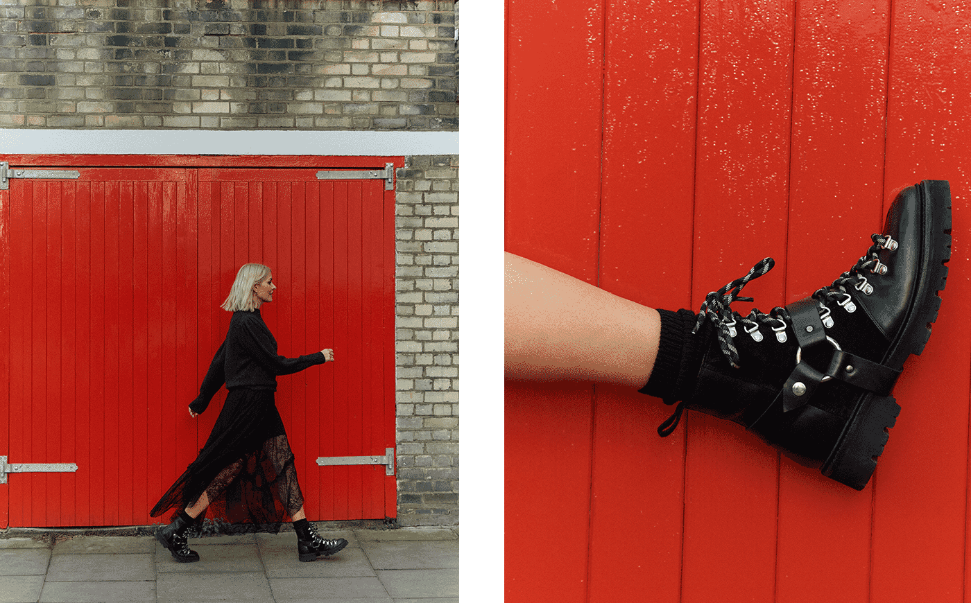 J*K様 Grenson モンクストラップシューズ UK6.5（約25〜25.5 Nanette | Holly Willoughby Hiker Boots in Black | Grenson