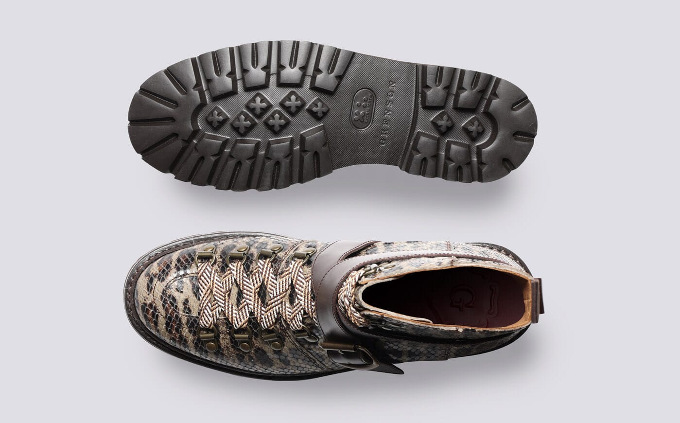 Nanette | Holly Willoughby Hiker Boots in Snake Print | Grenson